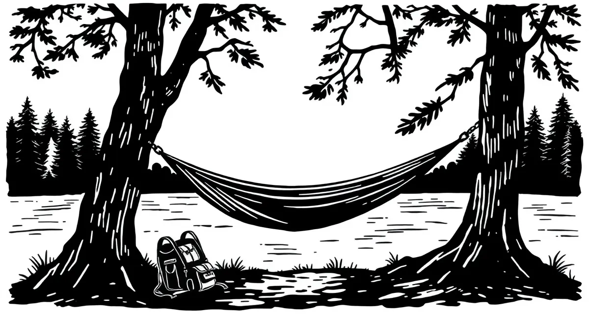 Camp sauvage au bord de l eau le matin