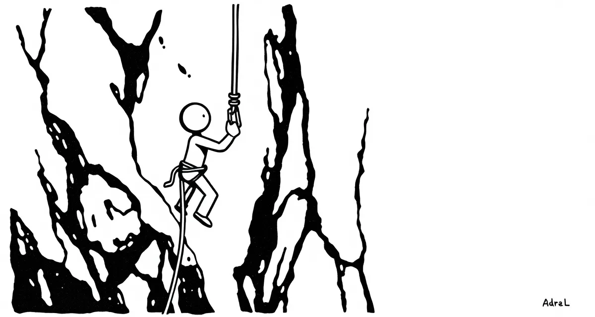 Enfant sur via ferrata avec son parent