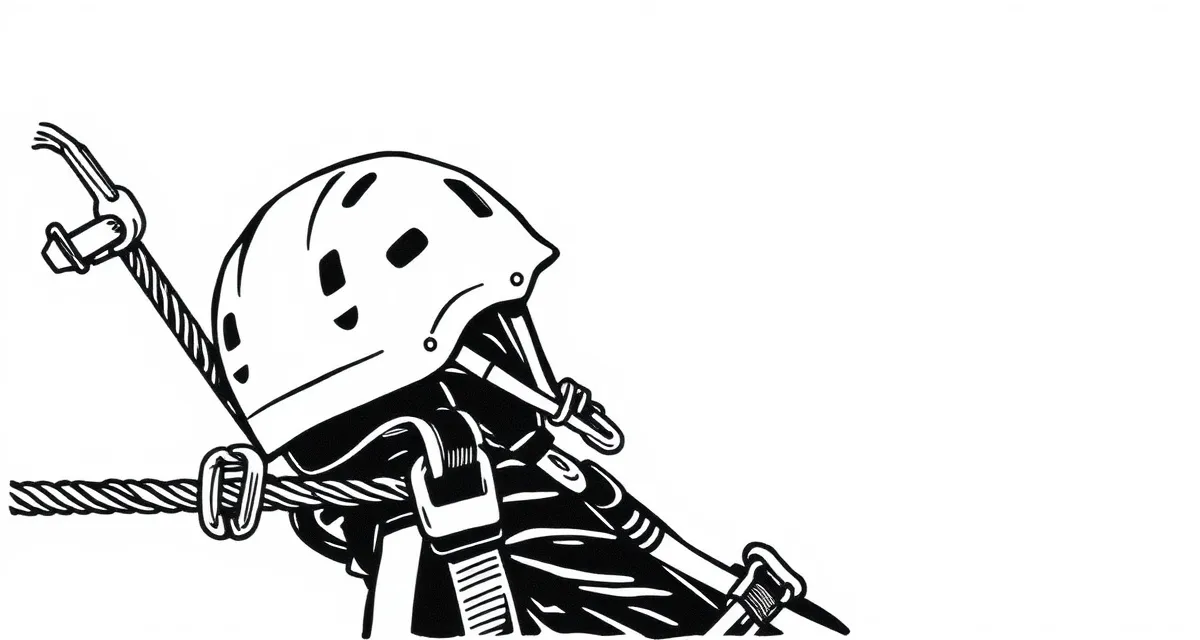 Équipement de via ferrata en gros plan